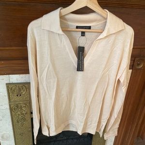 Banana Republic 100% Merino Wool Top with Collar